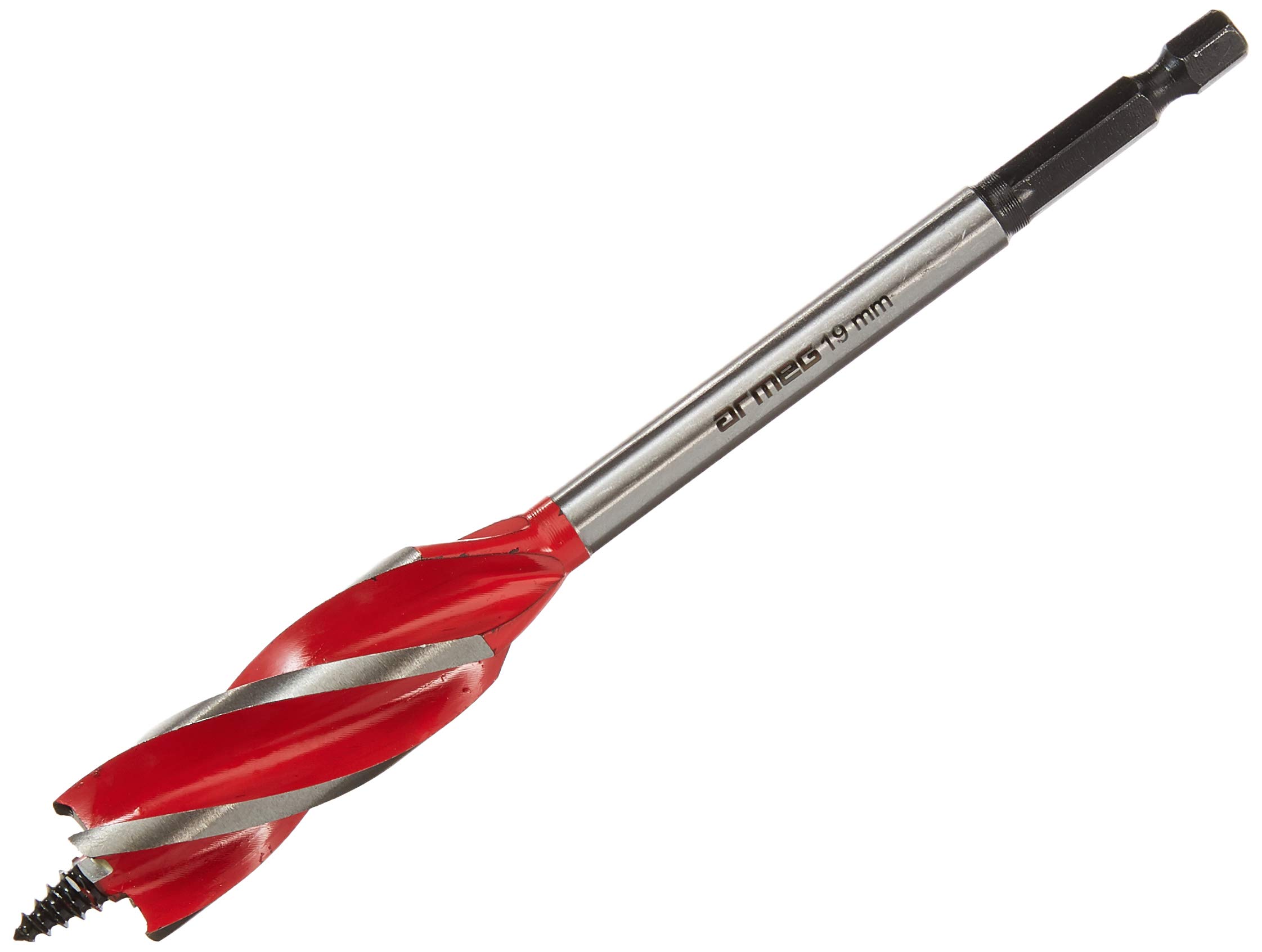 Armeg WWB19.0T 19.0 mm Wood Beaver Drill Bit - Red/Grey