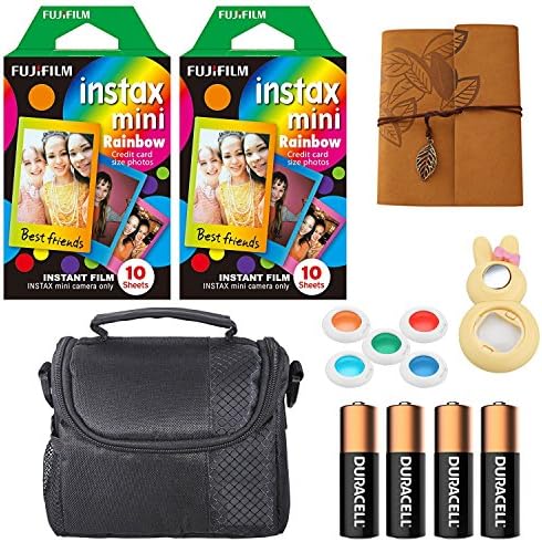 Fujifilm Instax Mini Instant Rainbow Character Film, Colorful Lenses, Camera Case, Mini Photo Album and More