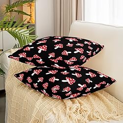 Feelyou Mushroom Throw Pillow Covers 16"x16" Set of