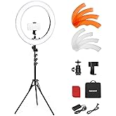 NEEWER 55W 18"/45cm Ring Light Kit [New Version], 5600K Dimmable LED Ringlight Tripod Stand Phone Holder for iPhone Selfie Ma