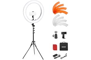 NEEWER 55W 18"/45cm Ring Light Kit [New Version], 5600K Dimmable LED Ringlight Tripod Stand Phone Holder for iPhone Selfie Makeup Lash Tattoo Studio Photo Video Recording Photography Lighting, RL-18