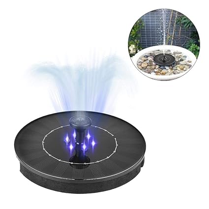 Talogca Solar Brunnen Pumpe 9V 2W Solarbetriebene Vogel Bad Brunnenpumpe Solar Panel Kit mit verschiedenen Sprühköpfen für Te