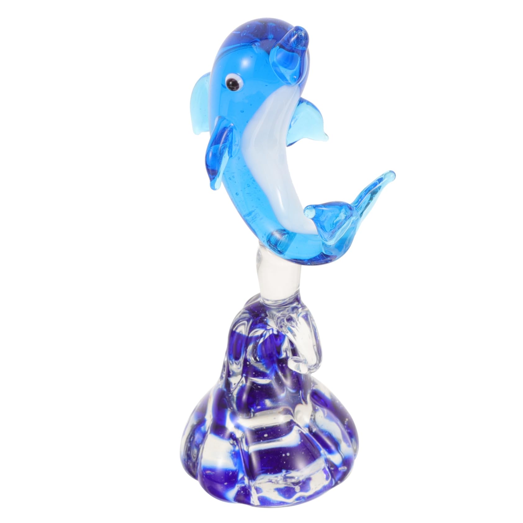 Yardwe home decor ocean decor dolphin sculpture glass dolphin statue dolphin craft decor party decor glass dolphin decoration little dolphin decorate ornaments unique accessories