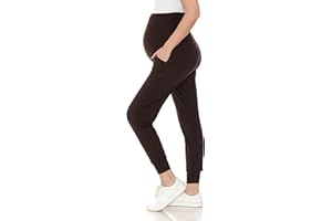 Leggings Depot Maternity Pants for Women Over The Belly Pregnancy Joggers Casual Lounge Pants