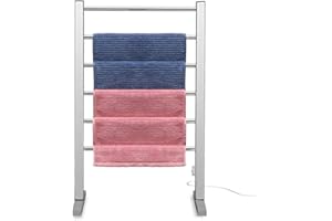 SHARNDY Portable Electric Towel Warmer ETW78-1 Freestanding Drying Rack for Home Bathroom Stainless Steel Polish Chrome, 6 Bars, 65W