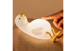 NICE POINT Night Light for Kids, Cute Squishy Lying Flat Duck Light, Kawaii Animals Silicone Lamp Up for Boys and Girls, LED Nightlight for Toddler Bedroom and Kid Room Decor.