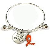 Awareness Bangles For Women - Cancer Awareness Bracelet Bangle - Positive Inspirational Message Charm Bangle 1 pc
