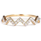 STORYJEWELLERY 18K Gold Plated Rings for Women, Cubic Zirconia Rings for Women, Sterling Silver Ring, Simple Pinky Ring, Womens Gifts