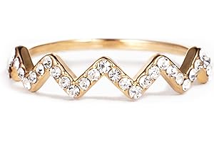 STORYJEWELLERY Gold Cubic Zirconia Rings for Women, Highs and Lows Rings for Daughter and Friend, Gifts for Women