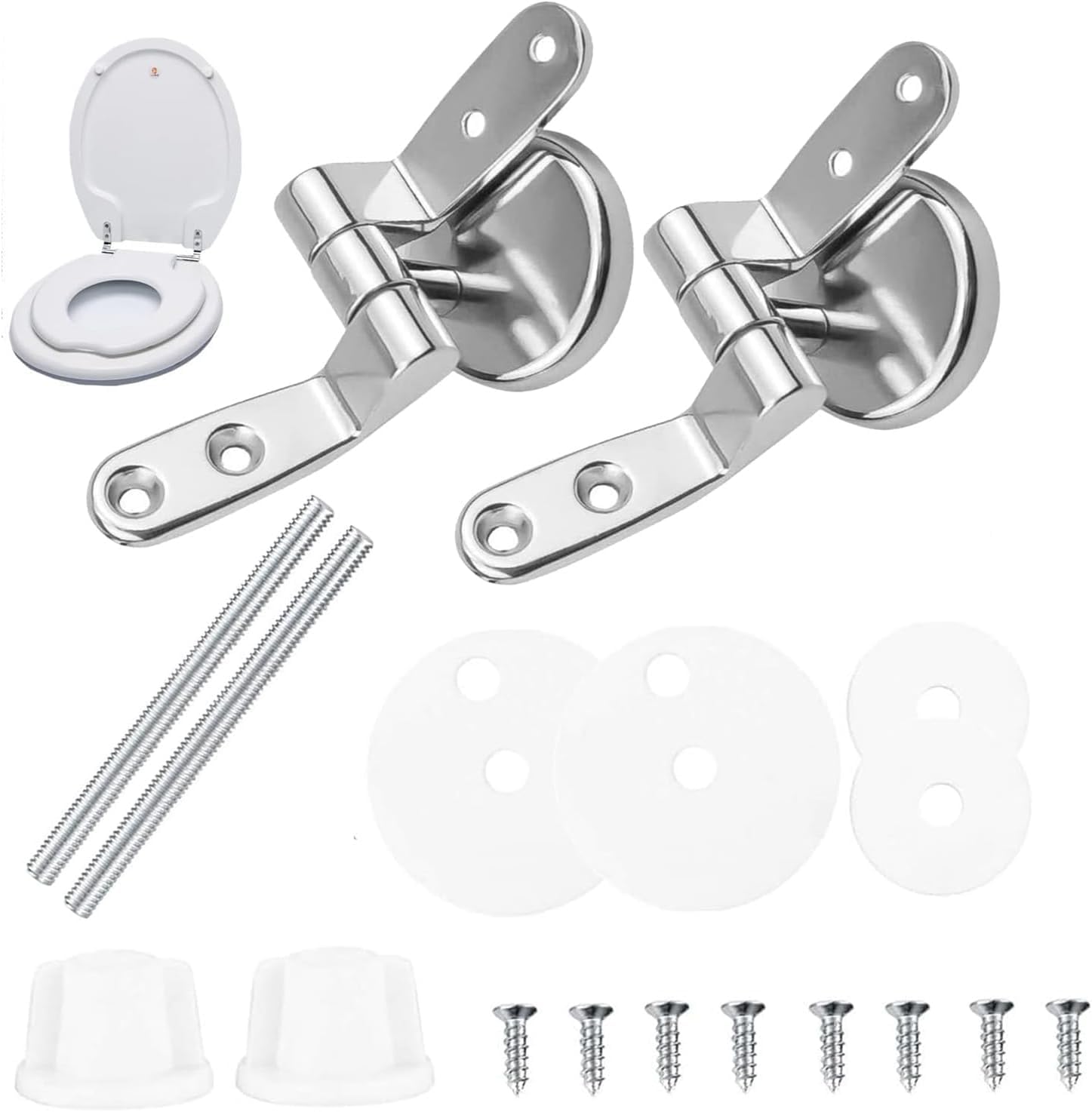 Zinc Alloy Toilet Seat Replacement Hinges – Durable and Rust-Resistant, Easy to Install for Secure Fit