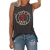 VKEGNIO Vintage Flower Tank Top Women Summer Graphic Sleeveless Tops Tank Bohemian Cute Print Casual Summer Shirts