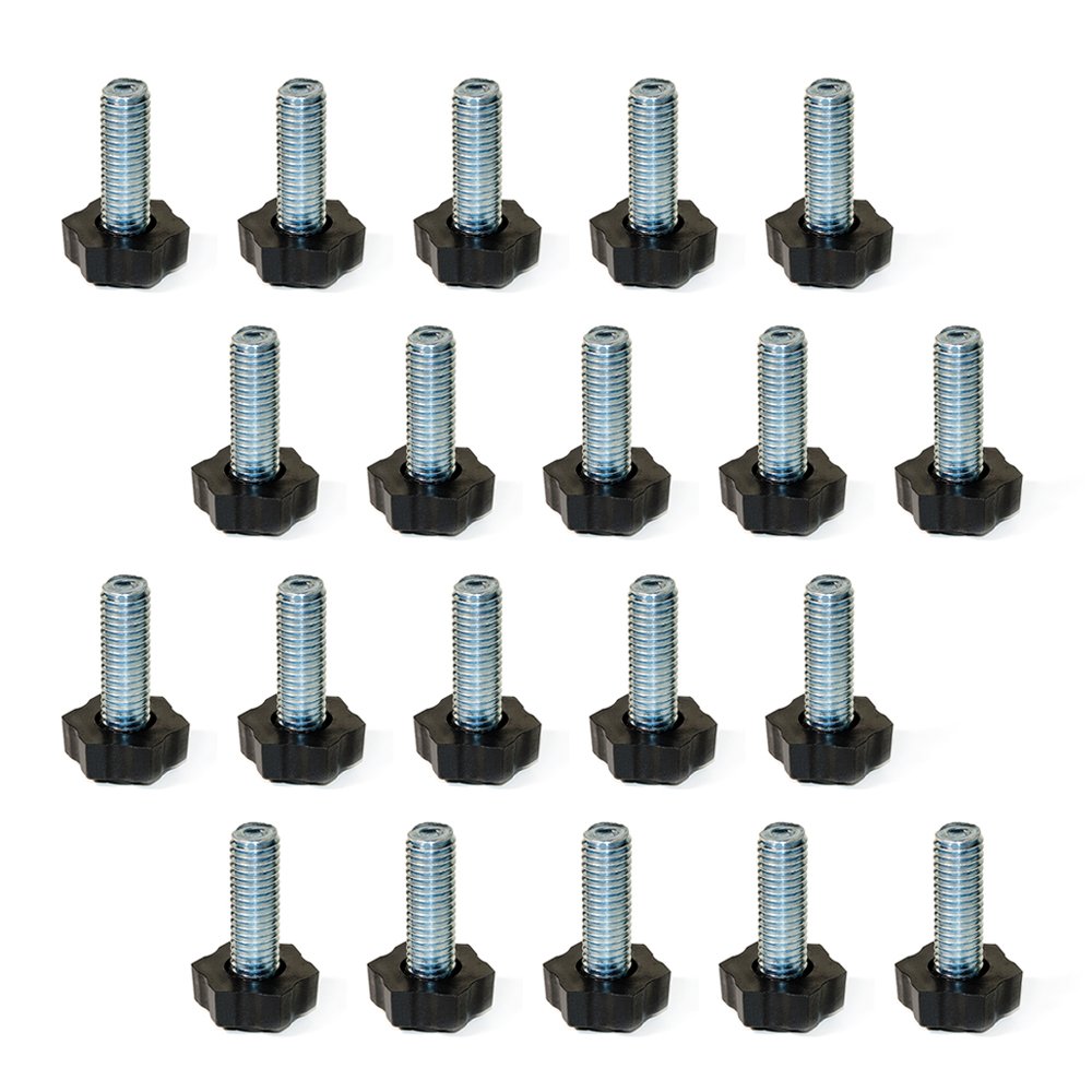 Emuca 2020605 Leveller foot for furniture, M8x30mm, Set of 20 pieces