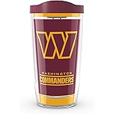 Tervis Made in USA Double Walled NFL Washington Commanders Touchdown Insulated Tumbler Cup Keeps Drinks Cold & Hot, 16oz, Classic