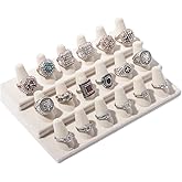 ByKen Ring Holder Organizer Display Stand (White Velvet)