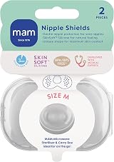 MAM Nipple Shields Medium 2 Pack with Sterilisable Travel Case SkinSoft Silicone view 2