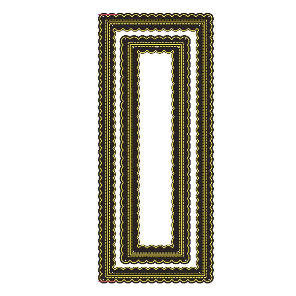Slim Stitched Scallop Rectangles Dies for Card Making Rectangular Frame Metal Cutting Dies for Scrapbooking Paper Crafting Embossing Stencil Die Cuts Template Arts Crafts Scrpbooking Supplies