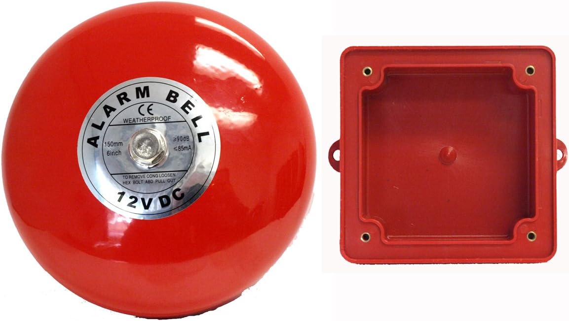 Fire Alarm Bell, 12 Vdc, 6", with Backing Enclosure, Security Bell