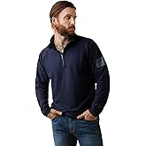 ARIAT mens Fr Combat Stretch Patriot 1/4 Zip Work Shirt