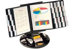 Aidata FDS021L-30 Flip and Find Reference Display Document Holder, Black, 30 Panels 60 Pages, Letter Size