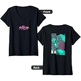 Women's Junji Ito Puss Back Print V-Neck T-Shirt