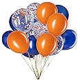 GAKA Blue, Confetti and Orange Balloons Pack of 50, Great for Weddings Birthdays Bridal Shower Decorations Graduation Party Decorations Supplies 3 Style, 12 Inch