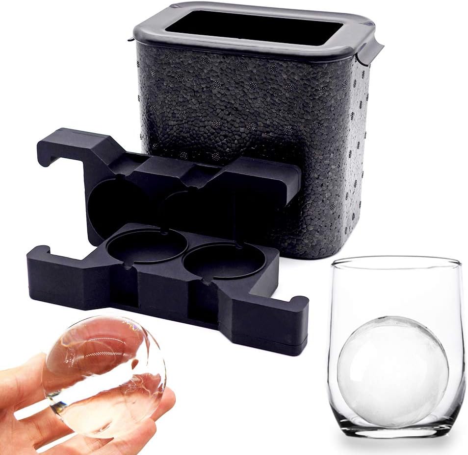 Helpcook Crystal Clear Ice Ball Maker,Clear Ice Sphere mold,Whiskey Clear Ice ball Molds - Make Big, 2.4 Inch Clear Spheres at Home