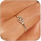 AIBELOPY 925 Sterling Silver Heart Infinity Knot Rings for Women Mother Daughter Friendship Ring 14K Gold Plated CZ Promise Rings for Her Valentines Jewelry Birthday Gifts