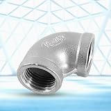 Dpofirs 1/2" 90 Degree Elbow Pipe Connector Stainless Steel Female Threaded DN15 view 4