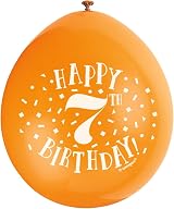 Unique Happy 7th Birthday Balloons Pack 10 Assorted Latex 22cm view 6