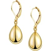 JUANKIKI Gold Teardrop Earrings for Women,14K Gold Plated Waterdrop Tear Drop Dangle Earrings Hypoallergenic, Teardrop Leverback Dangle Earrings for Women Jewelry