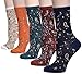 Field4U 5 Pairs Colorful Patterned Crew Socks, 5-paisley, Shoe Size (5-10) - One Size