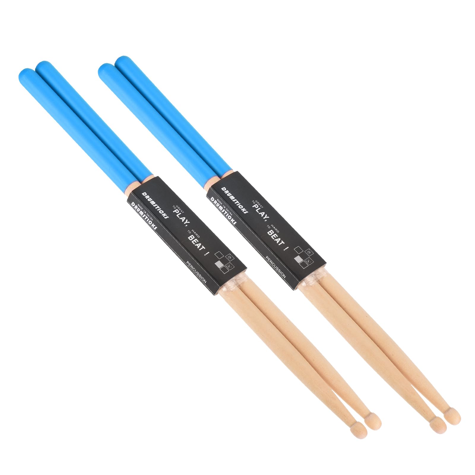 PATIKIL Maple Wood Drumstick 5A Anti Slip Handle Grips Drum Stick Blue for Drumming Musical Instrument Percussion, 2 Pair