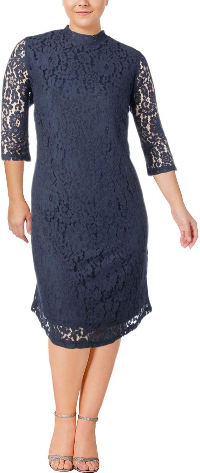 plus size elbow sleeve dress