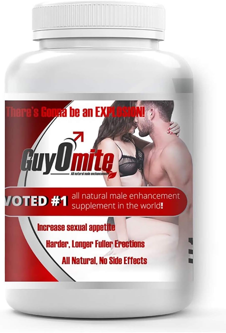 GuyOmite All Natural Mens Enhancement Supplements for Male Sexual Performance Including Libido Endurance Enlargement - Contains Maca Tribulus Epimedium & L-Argininge - 6 Pills