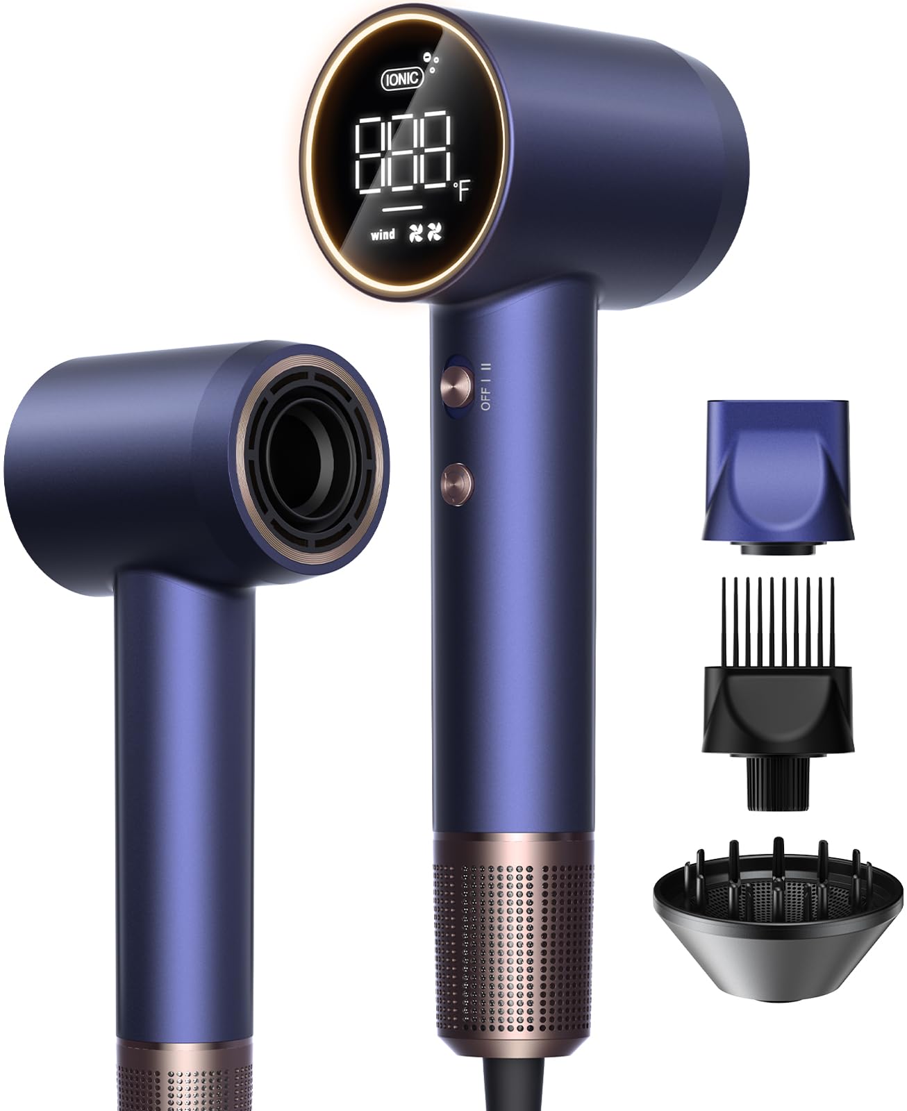 Photo 1 of High-Speed Hair Dryer Pro, Heat Damage Protection & 600 Million Ions Blow Dryer for Hair Care Beyond Salon, Fast Drying & Low Noise & Lightweigh, Hairdryer with Diffuser, Nozzle, Comb