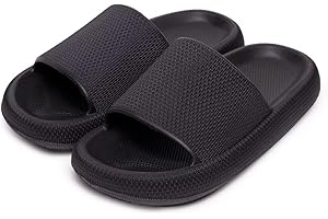 DUBUTO Pillow Slippers for Girls Boys, Kids House Slides Sandals Shower Bathroom Non-Slip Open Toe Quick Drying Soft Comfy Thick Sole Cushion Platform Shoes