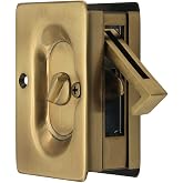 Emtek Pocket Door Privacy Lock Set, Antique Brass