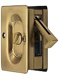 Emtek Pocket Door Privacy Lock Set, Antique Brass