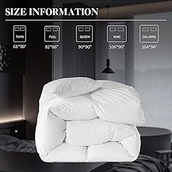 WhatsBedding White Feather Down Comforter Full