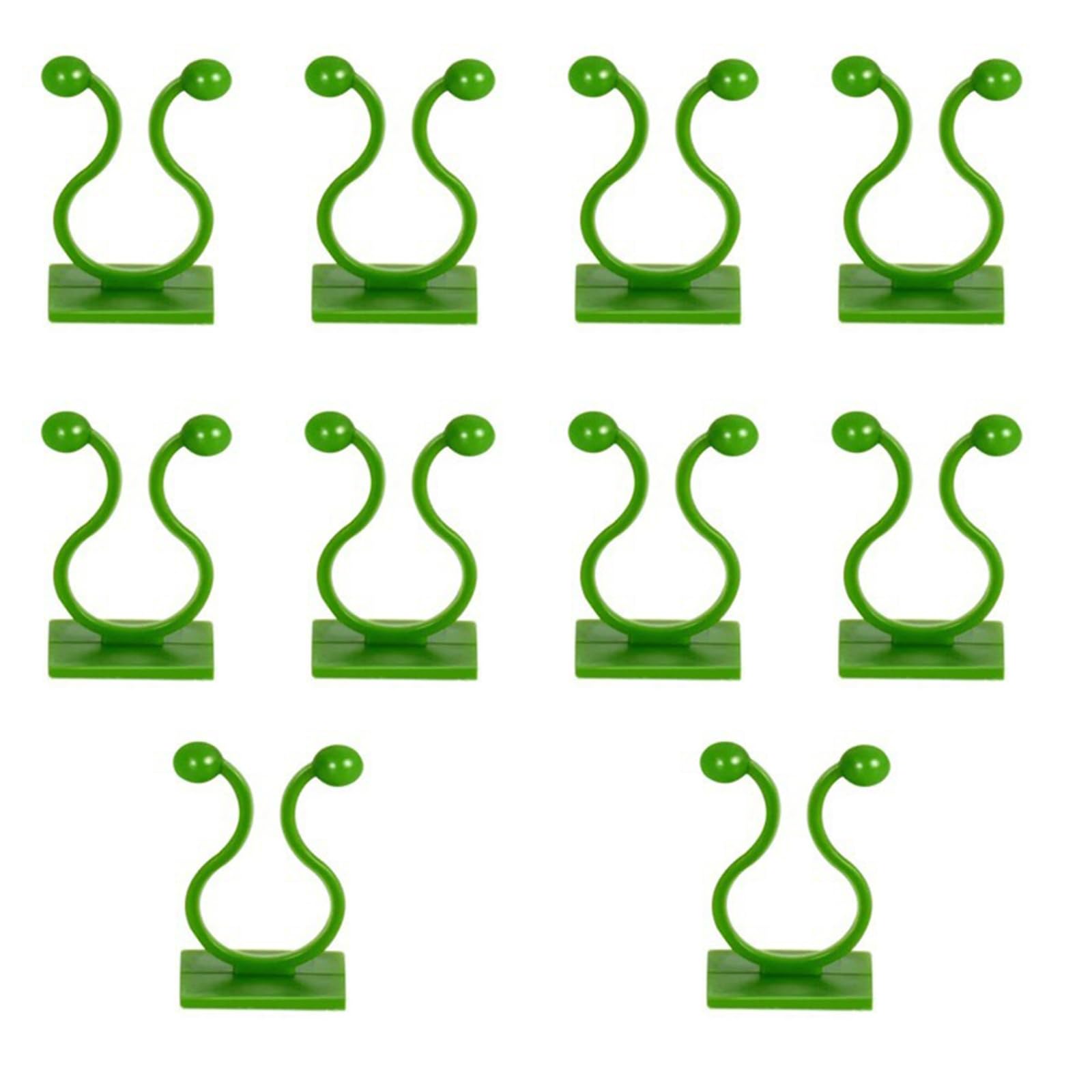 Onezebra 100 pcs Plant Clips For Climbing Plants, Self Plant Wall Clips,Durable Climbing plant support,AdhesiveClimbing Plant Support, Wall Fixtures for Gardening, Green, Easy to Install