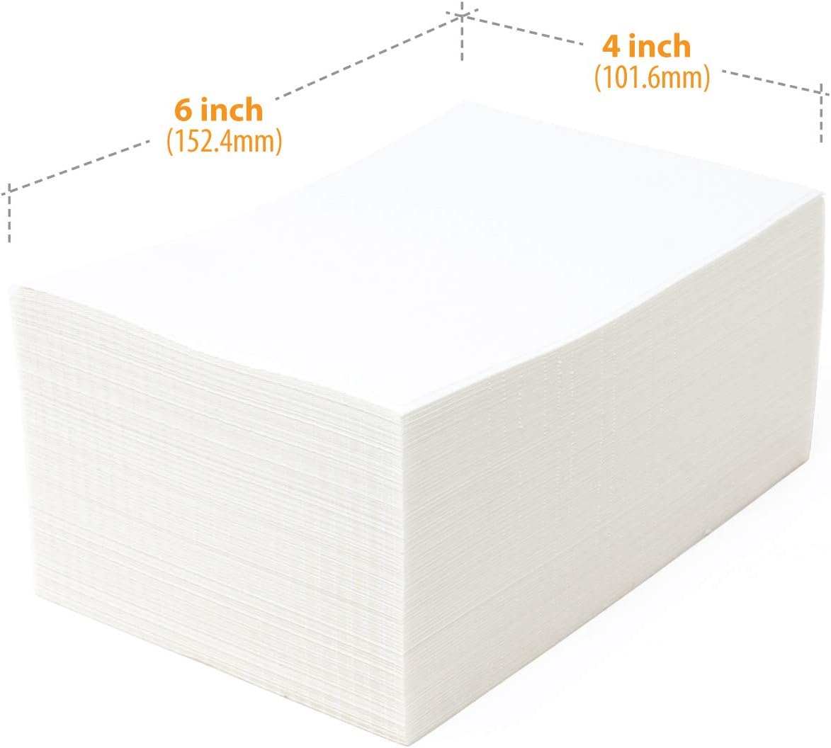 Buhbo 4" x 6" Direct Thermal Shipping Label (500 Fanfold Labels) - Rollo Compatible : Office Products