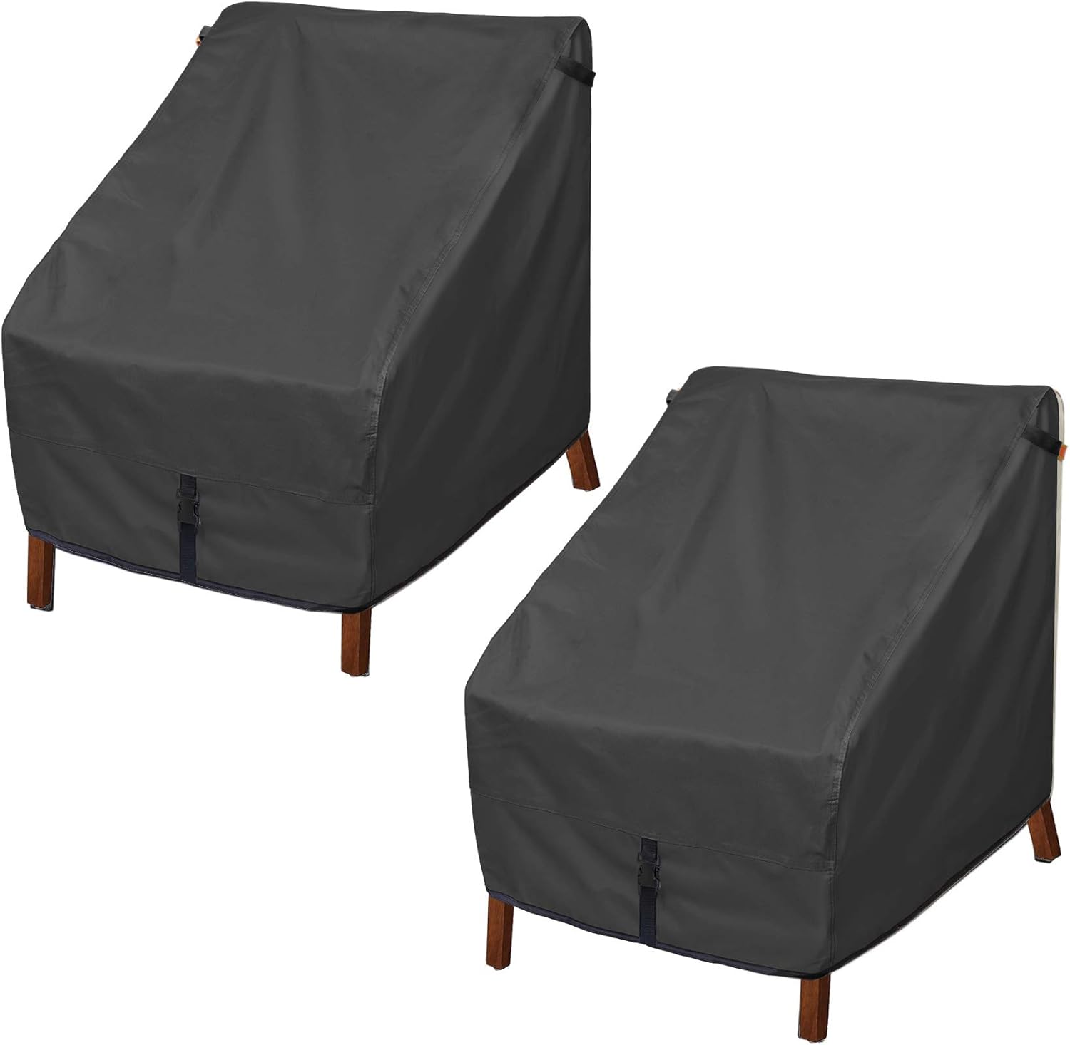 Porch Shield Patio Chair Covers - Waterproof Outdoor Single Armchair High Back Adirondack Chair Cover 2 Pack - 30W x 33D x 34H inch, Black