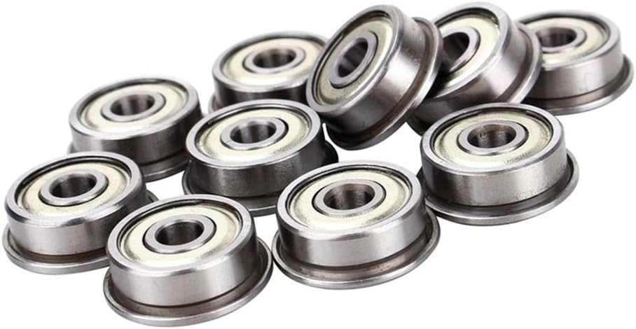 Finesun 10PCS F624ZZ 4x13x5mm Flanged Bearing Shielded Miniature Ball Bearingsall Bearing