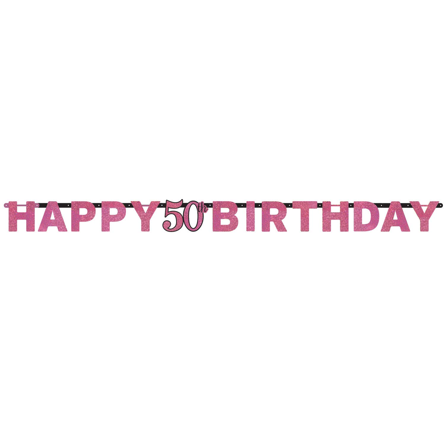 (PKT) Adult Pink Celebration 50th Birthday Letter Banner