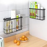 EigPluy 2 Pieces Kitchen Cabinet Door Storage Box Self-Adhesive Black view 4