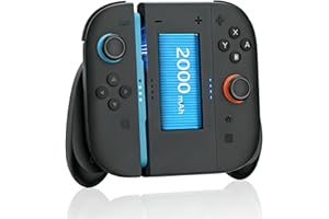 Charging Grip for Nintendo Switch 2 Joy-Con Controllers, 2000mAh Rechargeable Battery Pack with Wireless Magnetic Charger and
