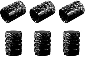 JUSTTOP 6 PCS Car Tire Valve Stem Caps, Anodized Aluminum Corrosion Resistant Wheel Stem Valve Dust Caps, Tyre Stem Air Caps 