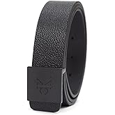 Calvin Klein Men's Modern Plaque Buckle Belt with Logo Detail for Dress Pants