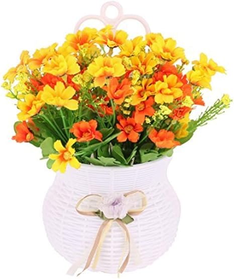 Amazon Marjon フラワー プラスチック ファミリー 人工 ダッシー 花瓶 ハンドメイド Diy 壁掛け デコレーション フラワー イエロー 造花 オンライン通販