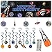 Space Blast Decoration Party Supplies Pack | Includes Straws, Dizzy Danglers, Banner, and Centerpiece | Outer Space Birthday Party Supplies | Galaxy Party Supplies | Solar System Party Decorations